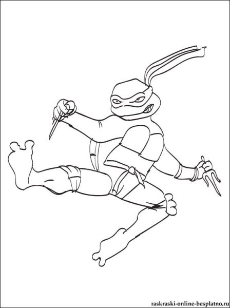 Черепашки ниндзя контурный рисунок