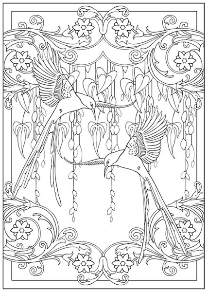 Мандала природа раскраска