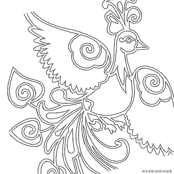 Изображение сказочных птиц для вырезания