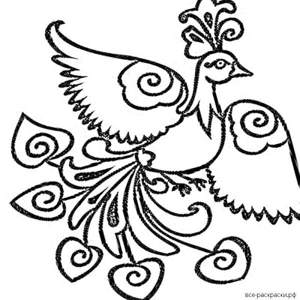 Трафарет птичка филигрань