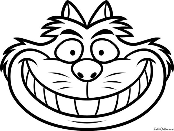 Улыбка Чеширского кота раскраска