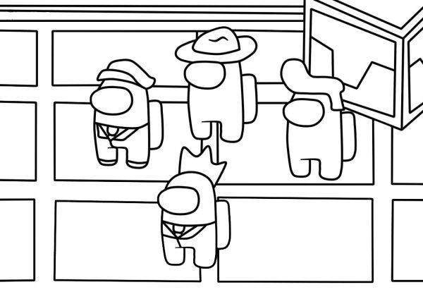 Картинки раскраски амонг АС игра