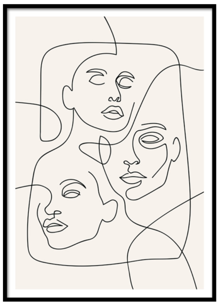 Контур женского лица