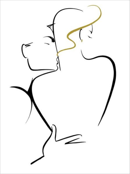 Очертания мужчины и женщины линиями