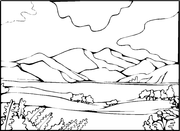 Эскизы пейзажей для раскрашивания
