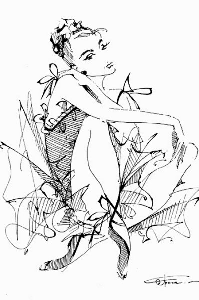 Черно белая Графика тушью