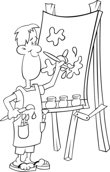 Раскраска художник