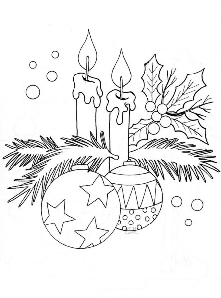 Новогодние колокольчики раскраска