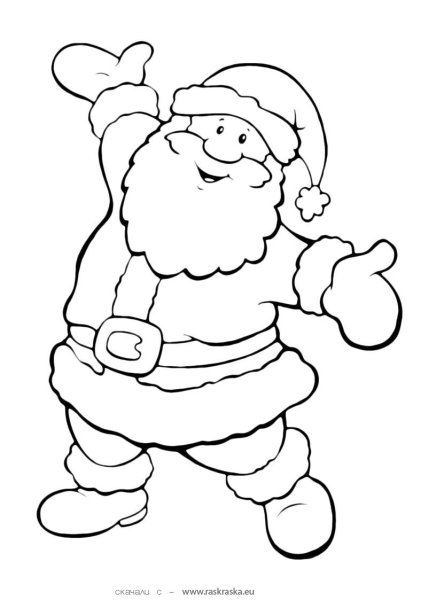 Санта Клаус раскраска