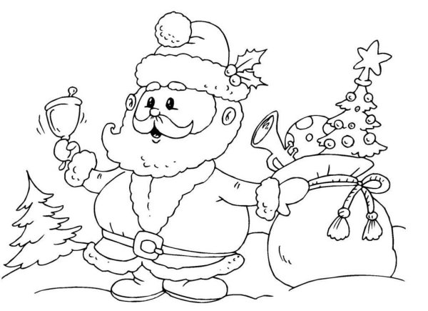 Новогодние колокольчики раскраска