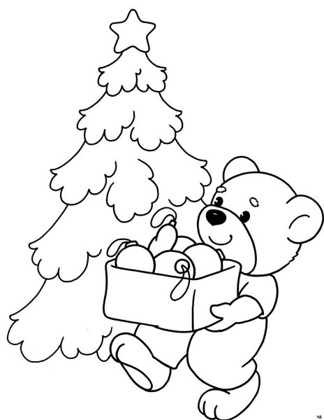 Елка раскраска