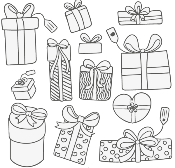 Подарок раскраска