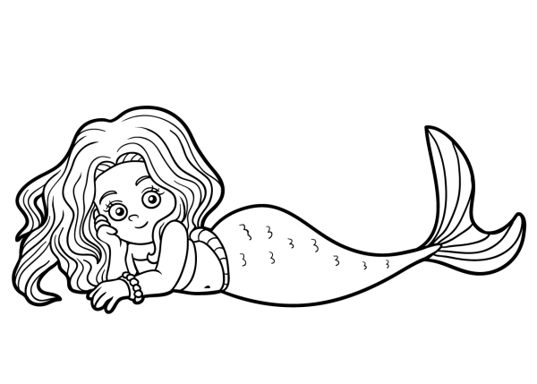 Русалка мальчик раскраска