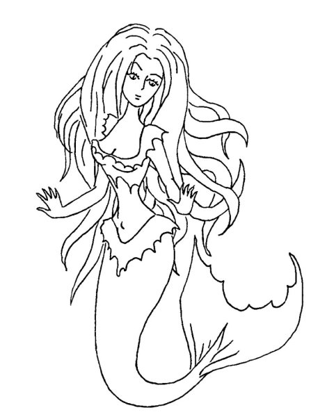 Раскраска русалки