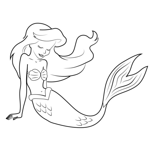 Раскраски девушки русалки