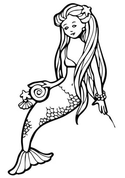 Русалка рисунок простой