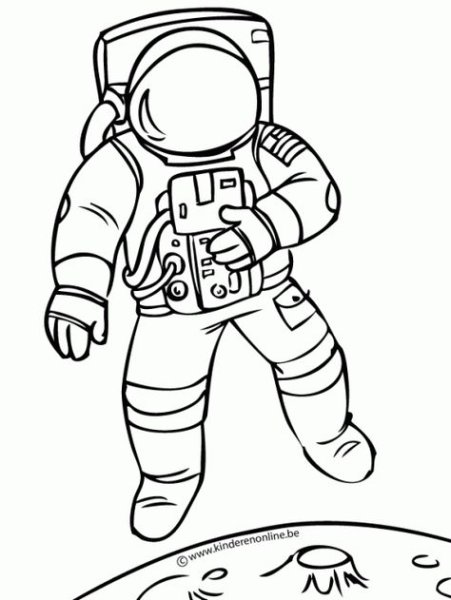 Космонавт раскраска для малышей