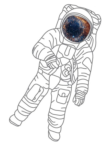 Космонавт раскраска для детей