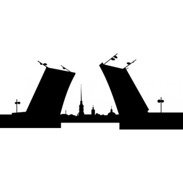Разводные мосты в Санкт-Петербурге вектор