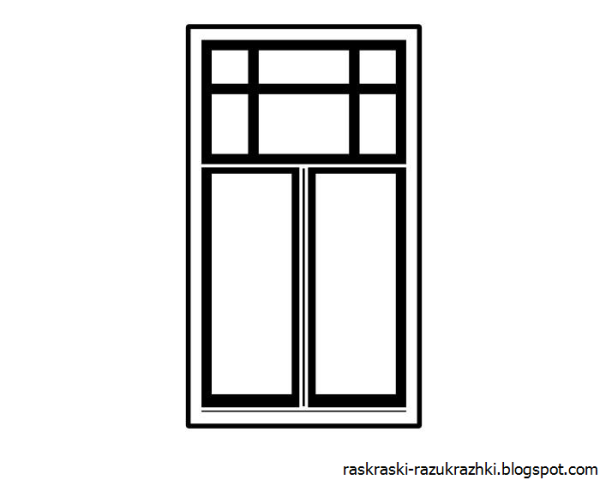 Силуэтный рисунок окна со ставнями