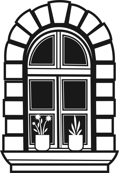 Трафареты на окна домики