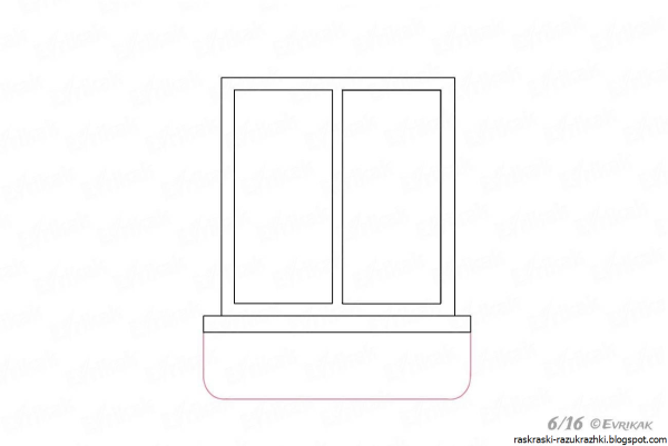 Силуэтный рисунок окна со ставнями