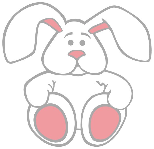 Зайка иллюстрация с контуром