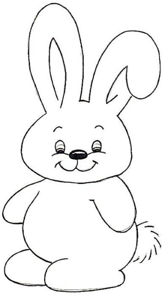 Зайчик шаблон для вырезания