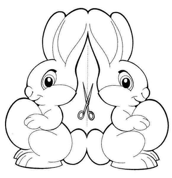 Пасхальный зайчик раскраска