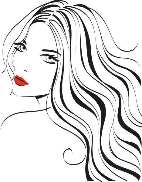 Силуэт девушки с волосами