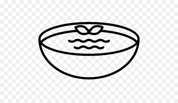 Контурный рисунок тарелки с приборами