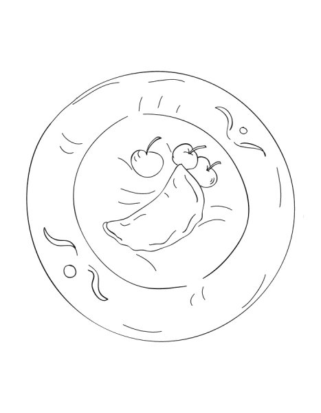 Тарелка раскраска для детей