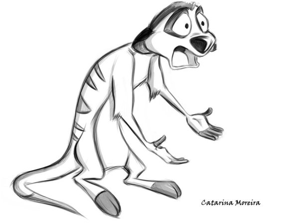 Тимон и Пумба карандашом