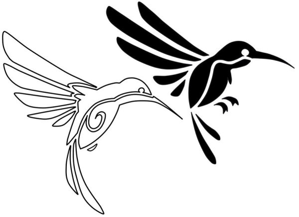 Контур птички Колибри