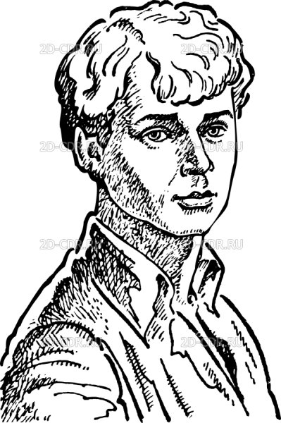 Сергей Есенин портрет контуром