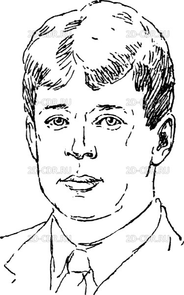 Сергей Есенин портрет контуром