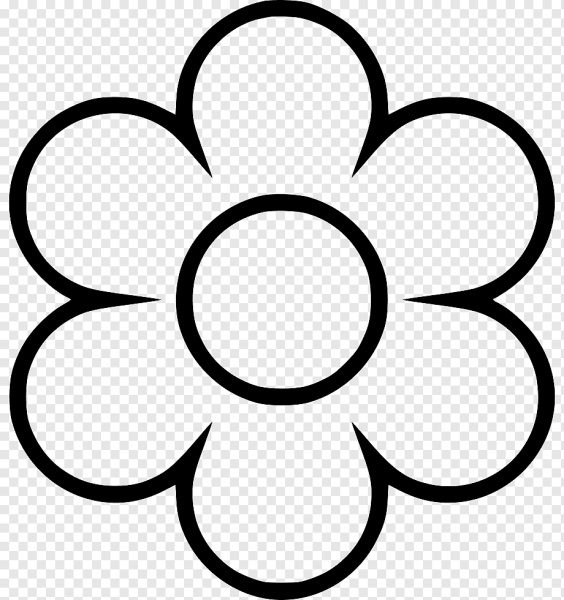 Цветочек черно белый