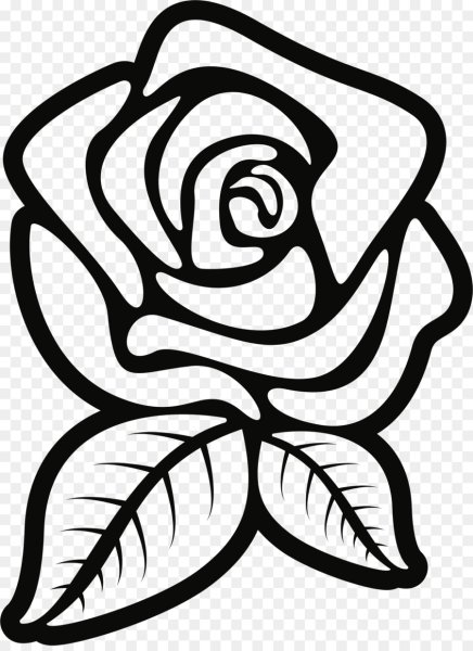 Цветок черный контур