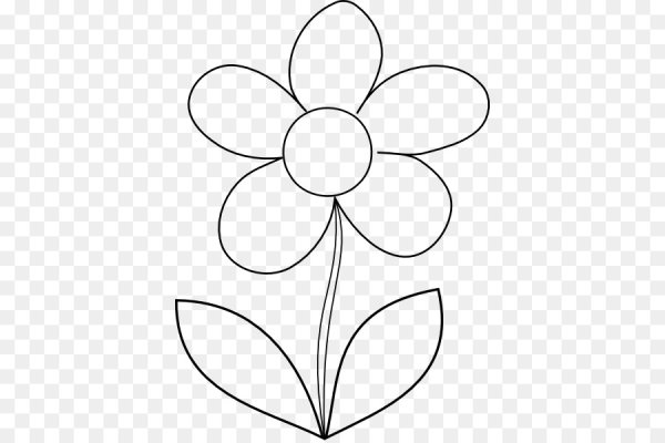 Трафарет цветочка с пятью лепестками