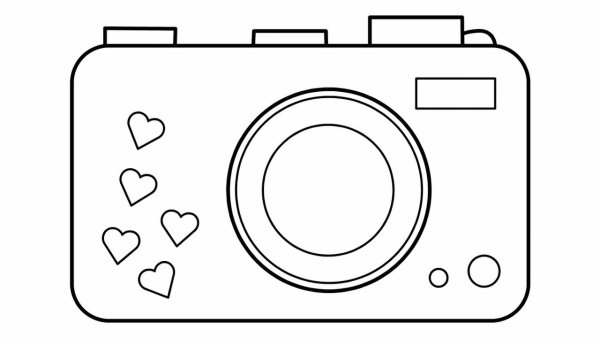 Фотоаппарат контур чб