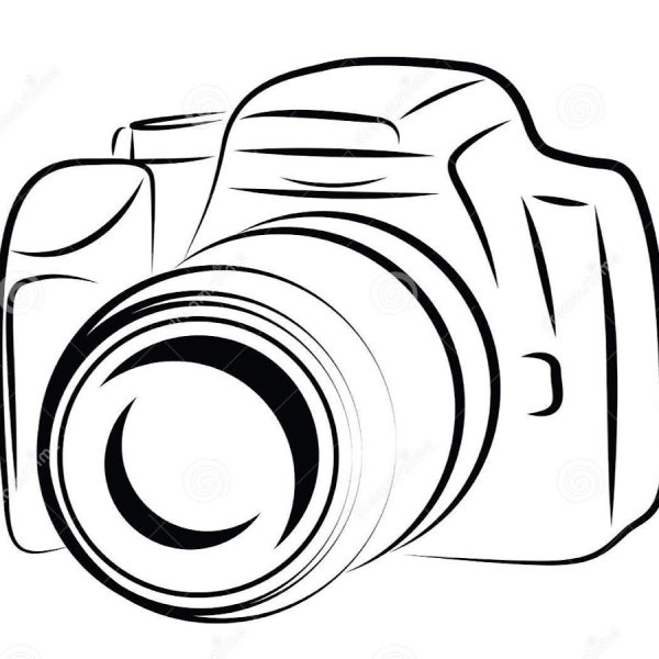 Нарисованный карандашом объектив фотоаппарата