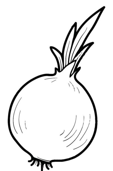 Овощи лук раскраска для детей