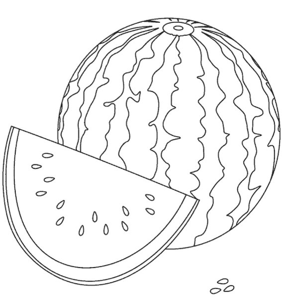 Долька арбуза раскраска