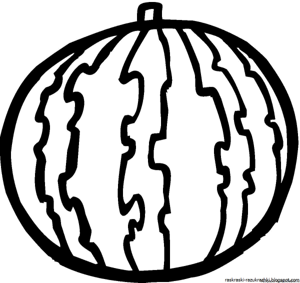 Арбуз раскраска для детей