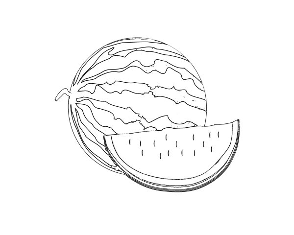 Арбуз раскраска