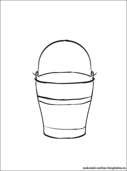 Ведро раскраска для детей