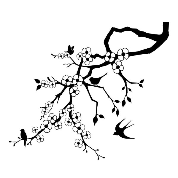 Сакура силуэт