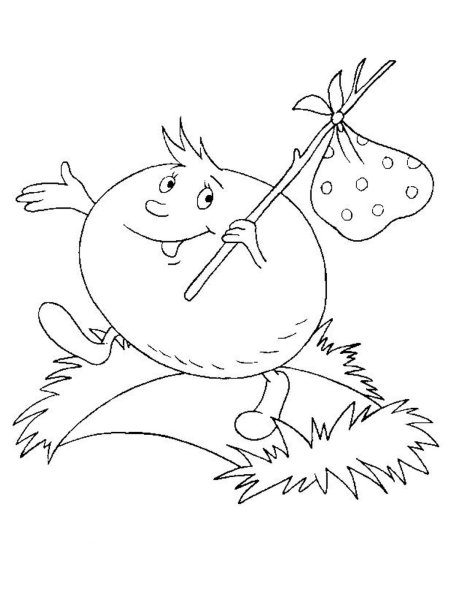 Колобок раскраска для малышей