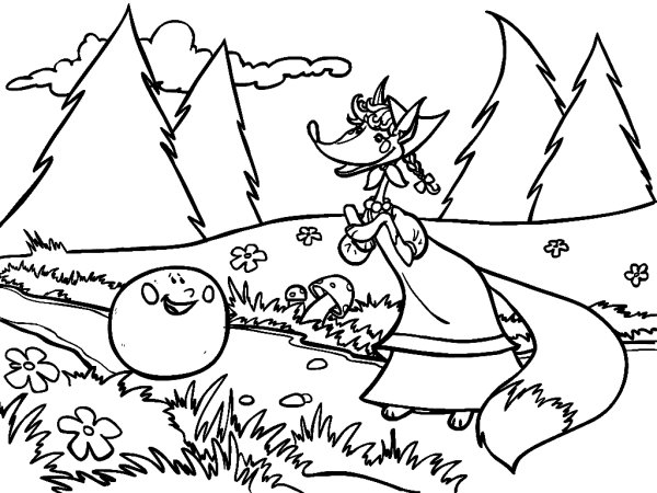 Персонажи из колобка раскраска