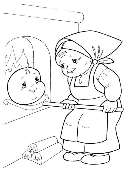 Колобок и заяц раскраска